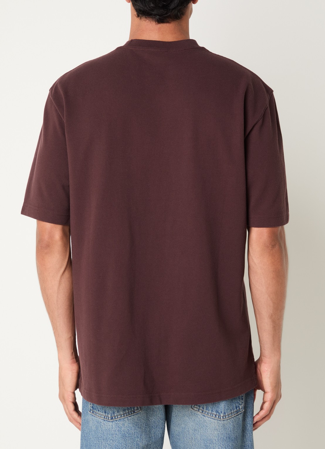 Armani T-shirt met logoborduring - achterkant 3 aubergine