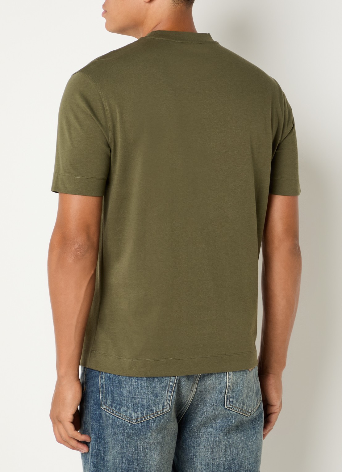 Armani T-shirt met logoborduring - achterkant 4 bronsgroen