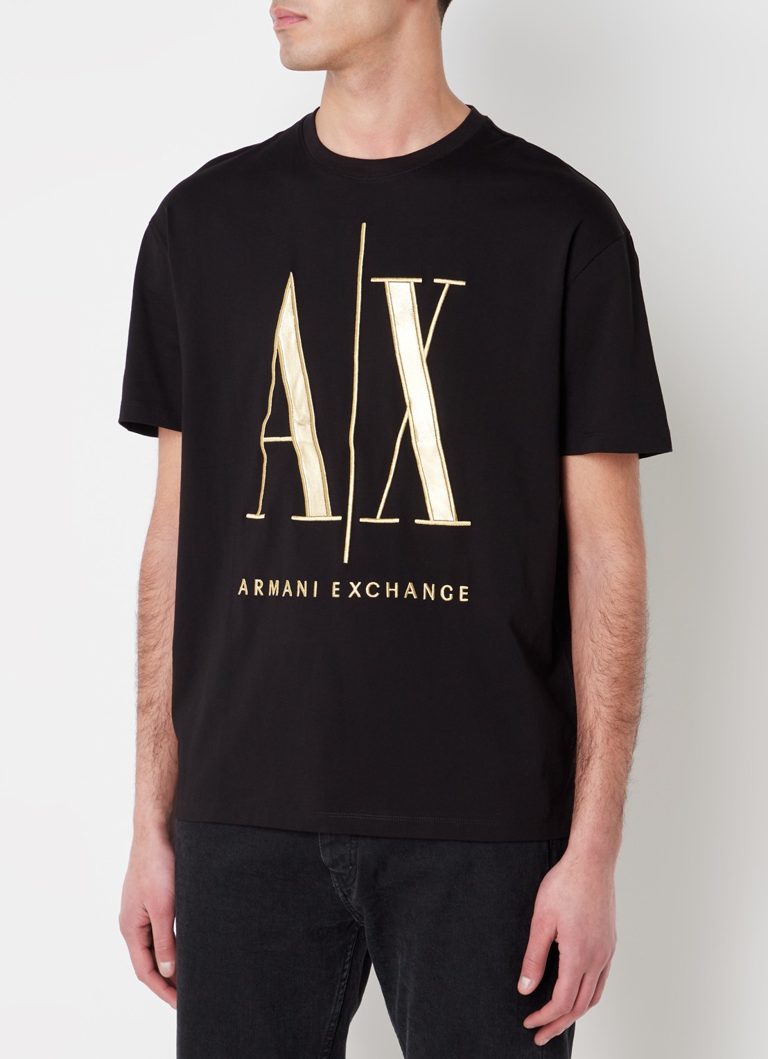 Armani T-shirt met logoprint - detail 3 zwart