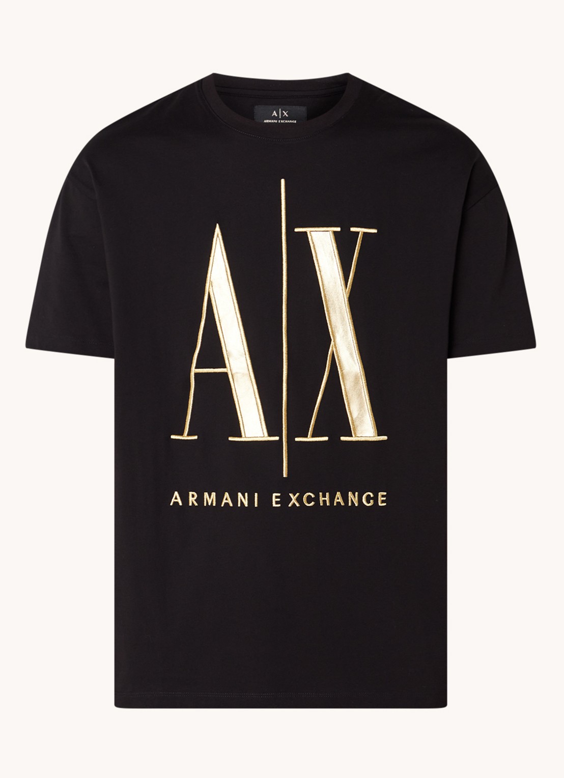 Armani T-shirt met logoprint - voorkant zwart