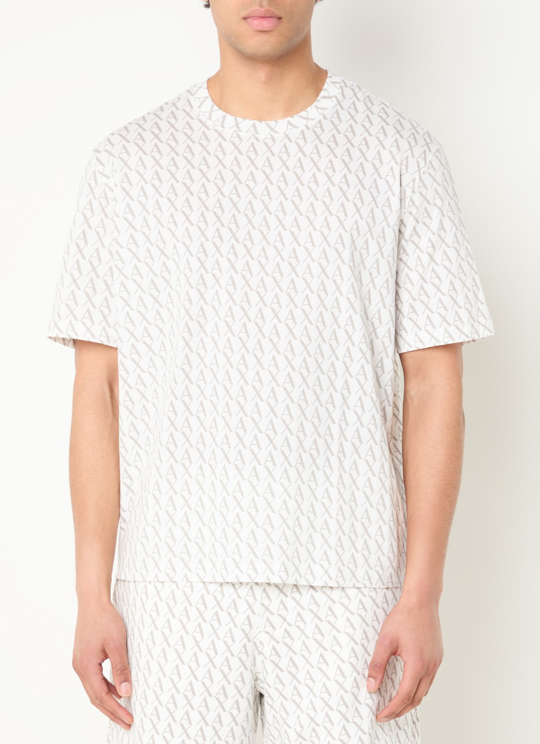 Armani T-shirt met logoprint - detail 4 gebroken wit