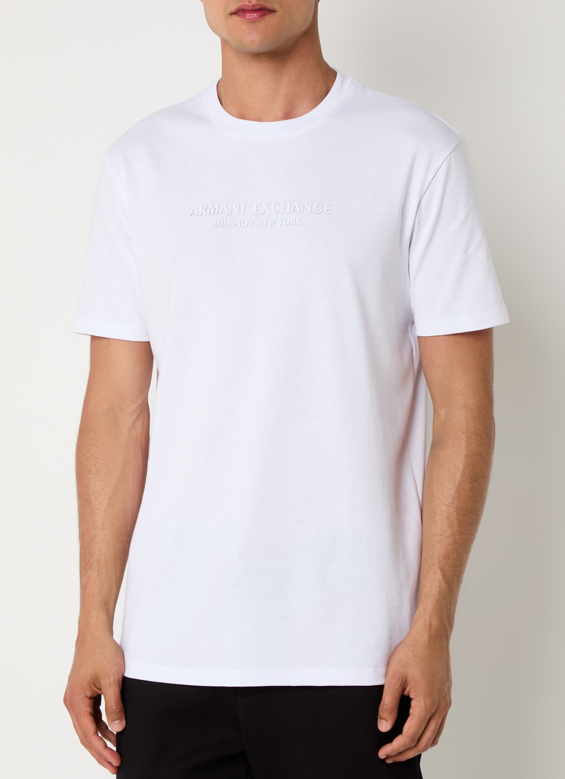 Armani T-shirt met logoprint - detail 4 wit