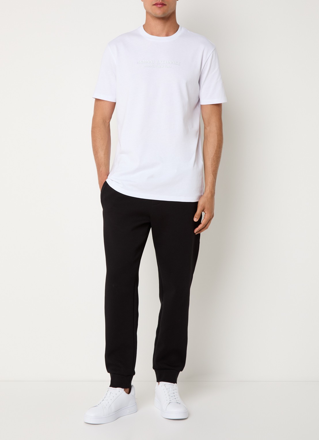 Armani T-shirt met logoprint - voorkant 2 wit