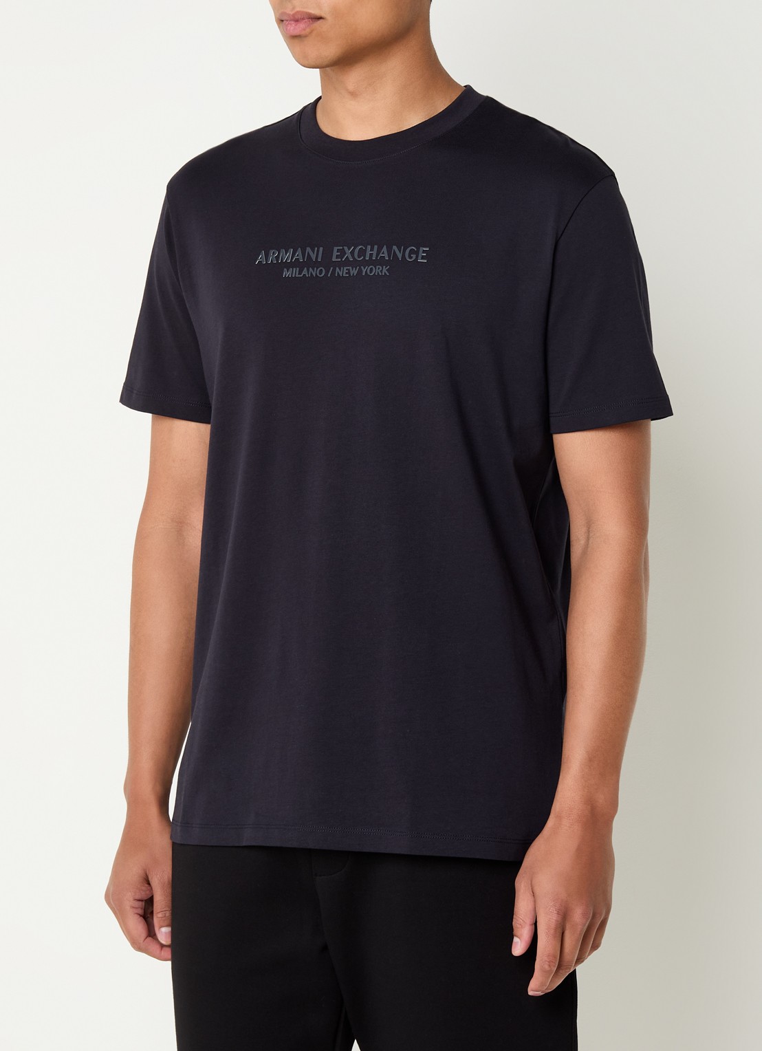 Armani T-shirt met logoprint - detail 2 donkerblauw