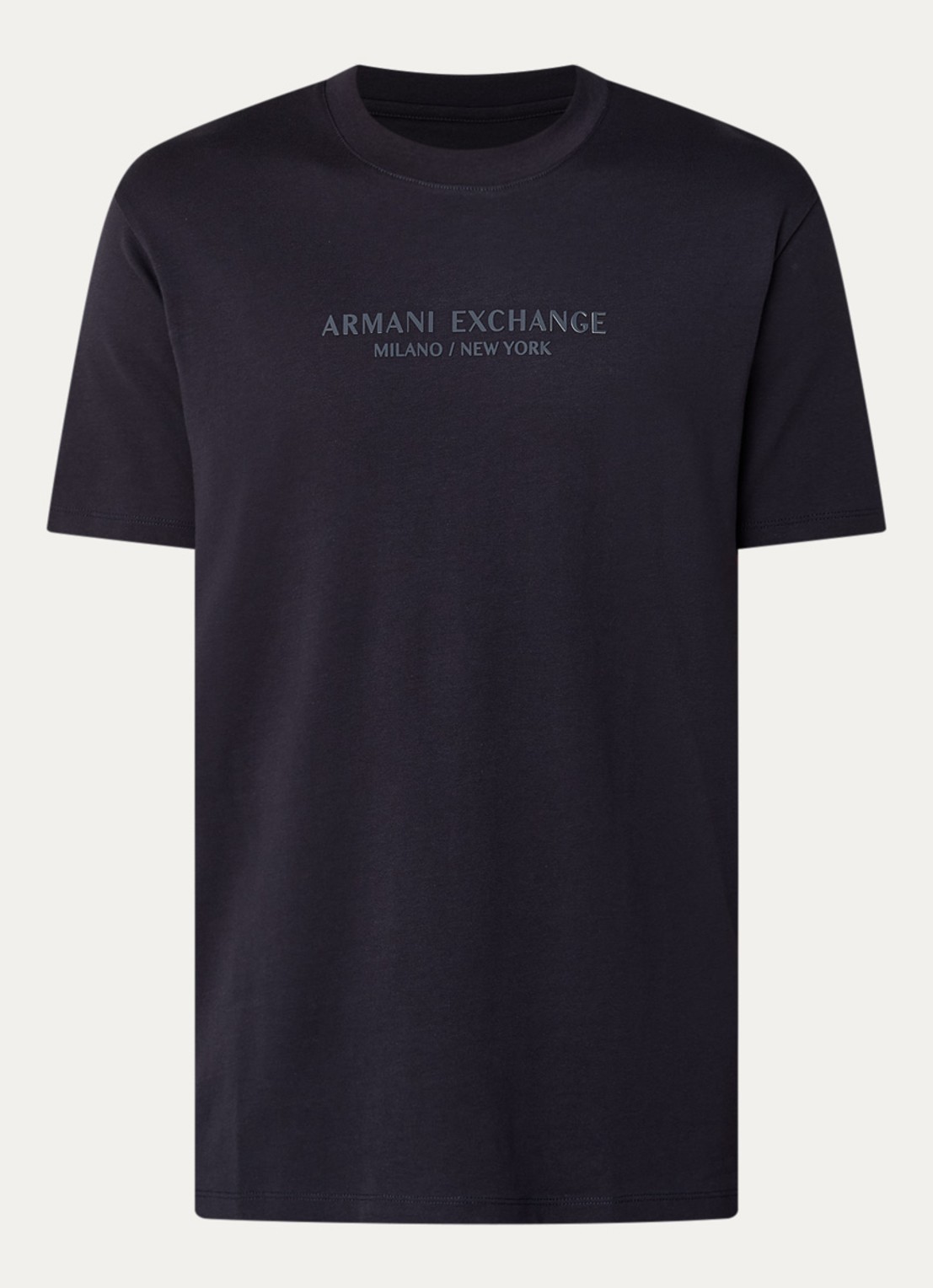 Armani T-shirt met logoprint - voorkant 3 donkerblauw