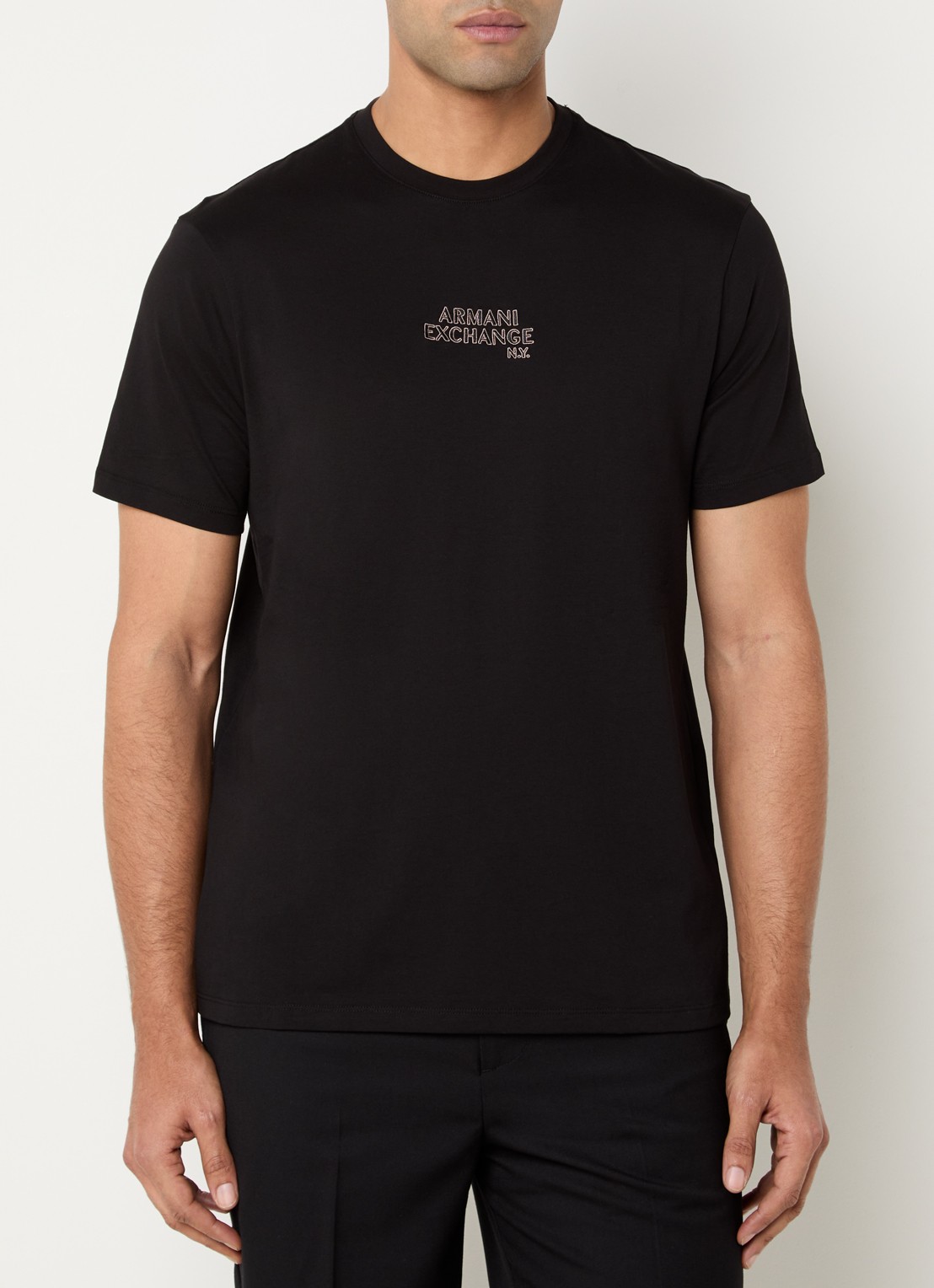 Armani T-shirt met logoprint - detail 4 zwart