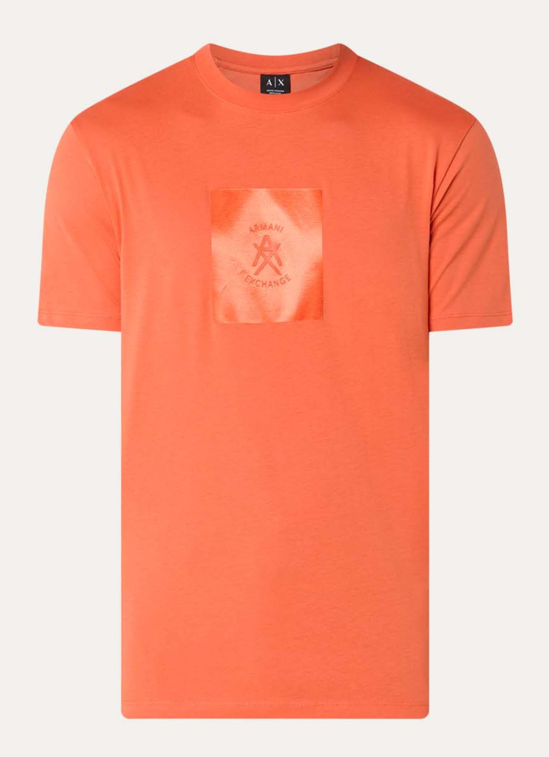 Armani T-shirt met logoprint - voorkant oranje