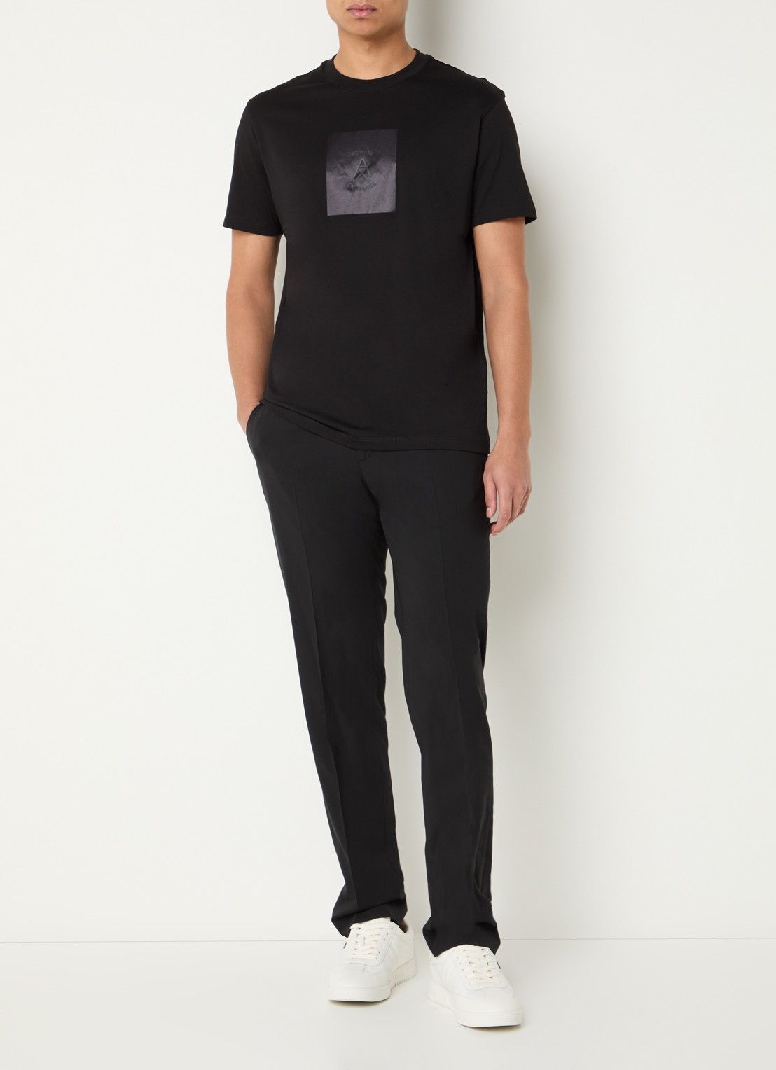 Armani T-shirt met logoprint - voorkant 3 black-uc001