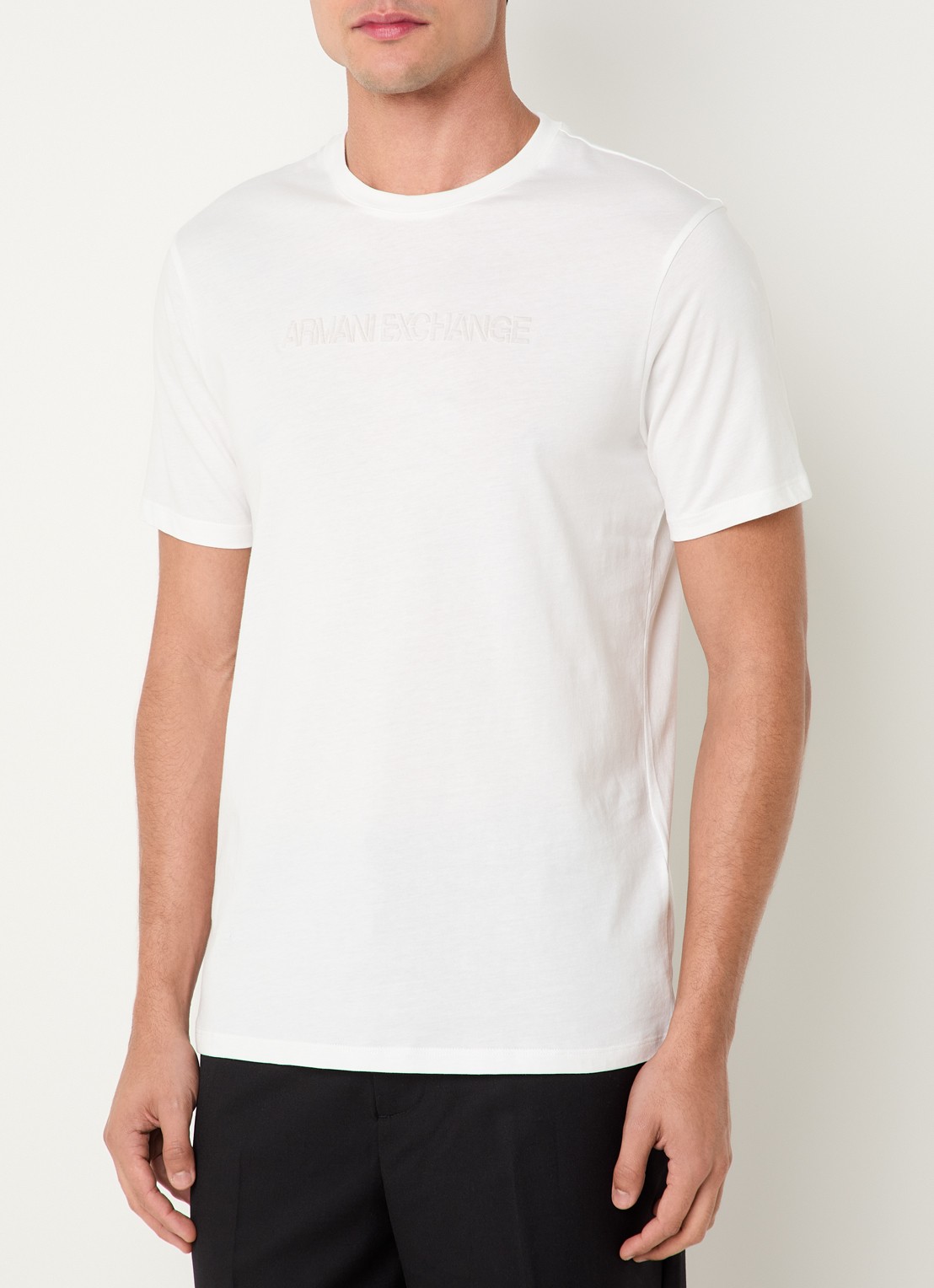 Armani T-shirt met logoprint - detail 2 gebroken wit