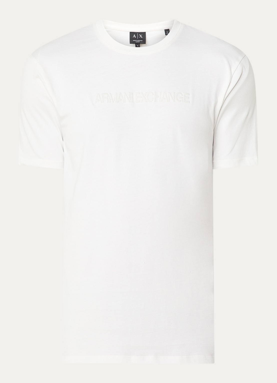 Armani T-shirt met logoprint - voorkant 3 gebroken wit