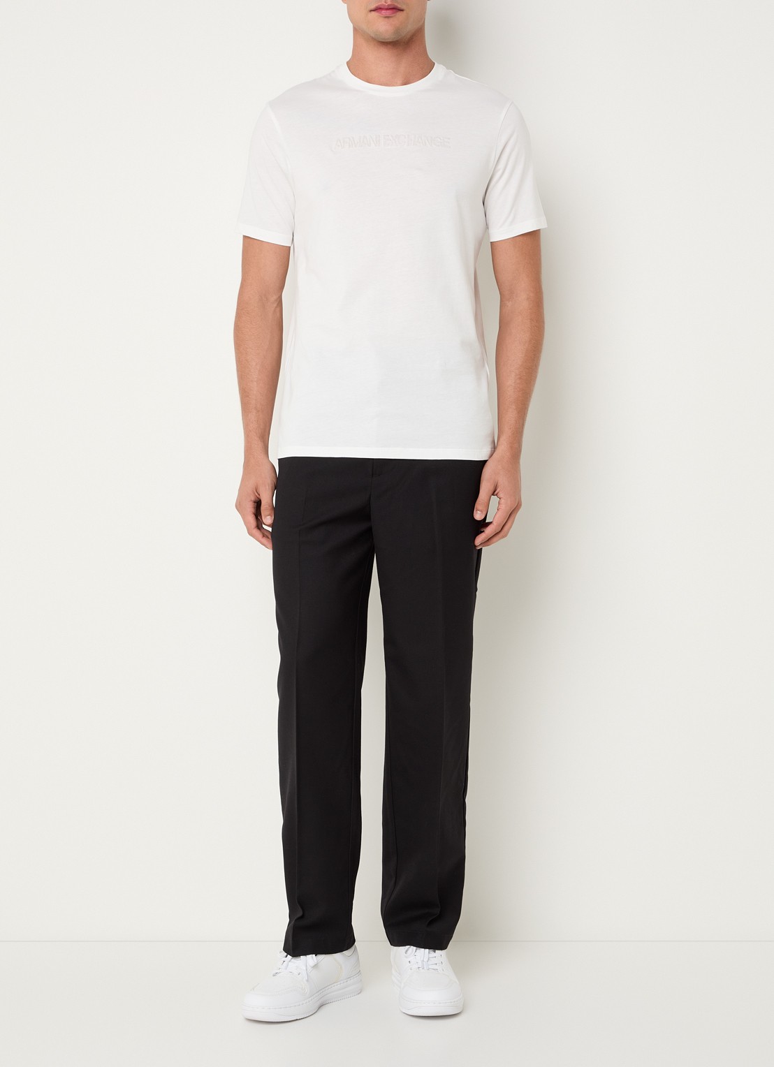 Armani T-shirt met logoprint - voorkant 4 gebroken wit