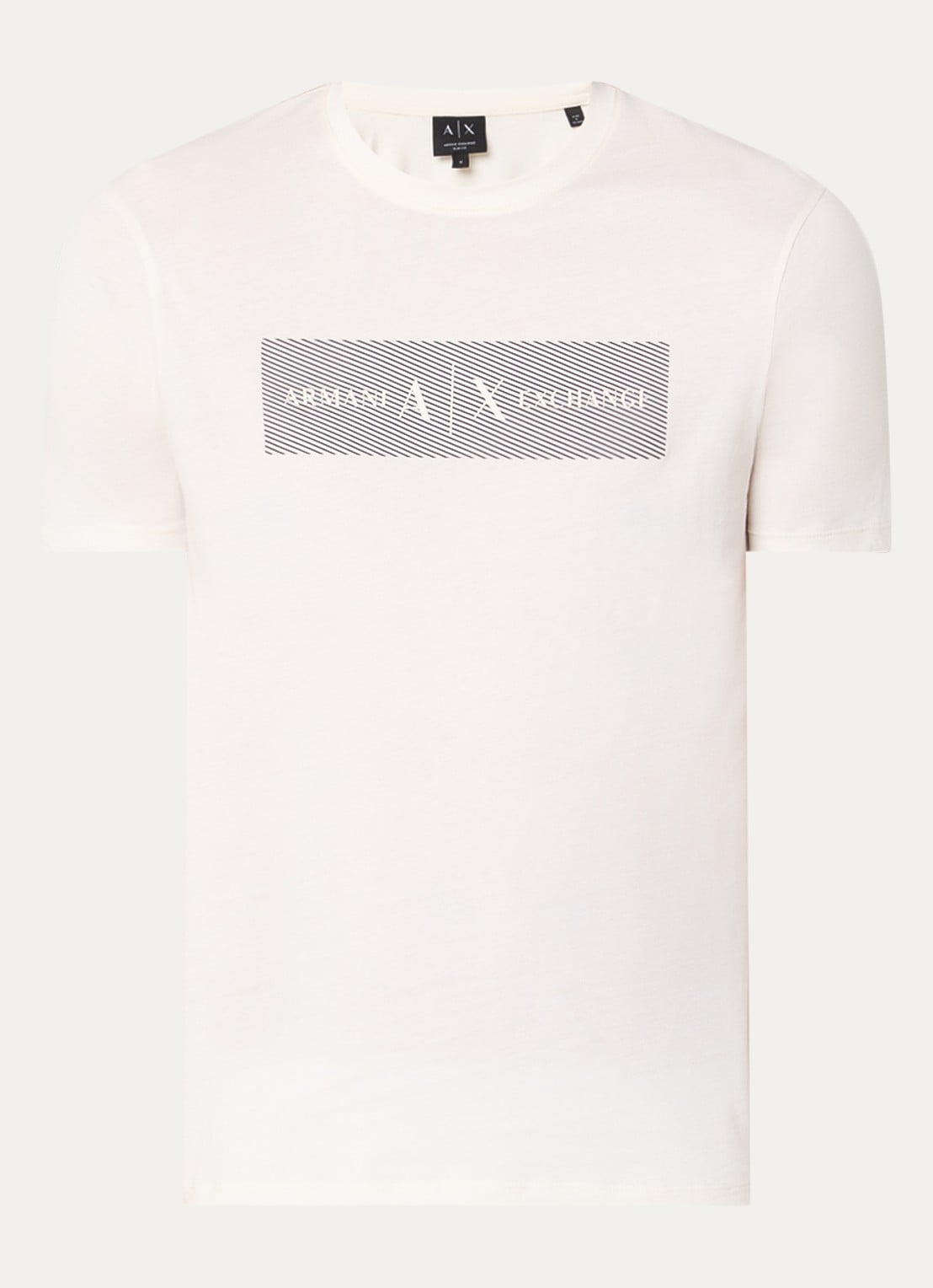 Armani T-shirt met logoprint - voorkant gebroken wit
