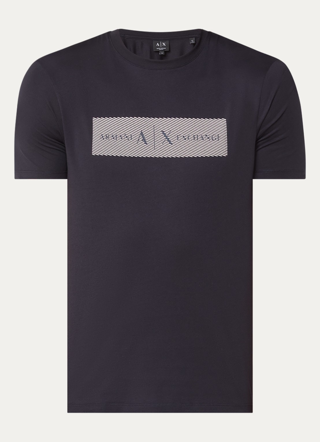 Armani T-shirt met logoprint - voorkant 3 donkerblauw