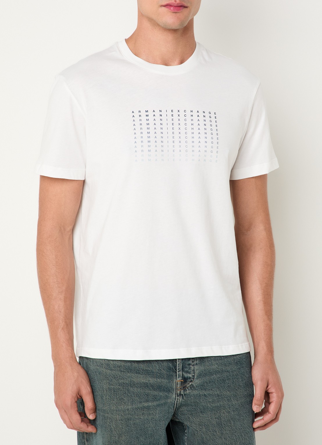 Armani T-shirt met logoprint - detail 4 gebroken wit