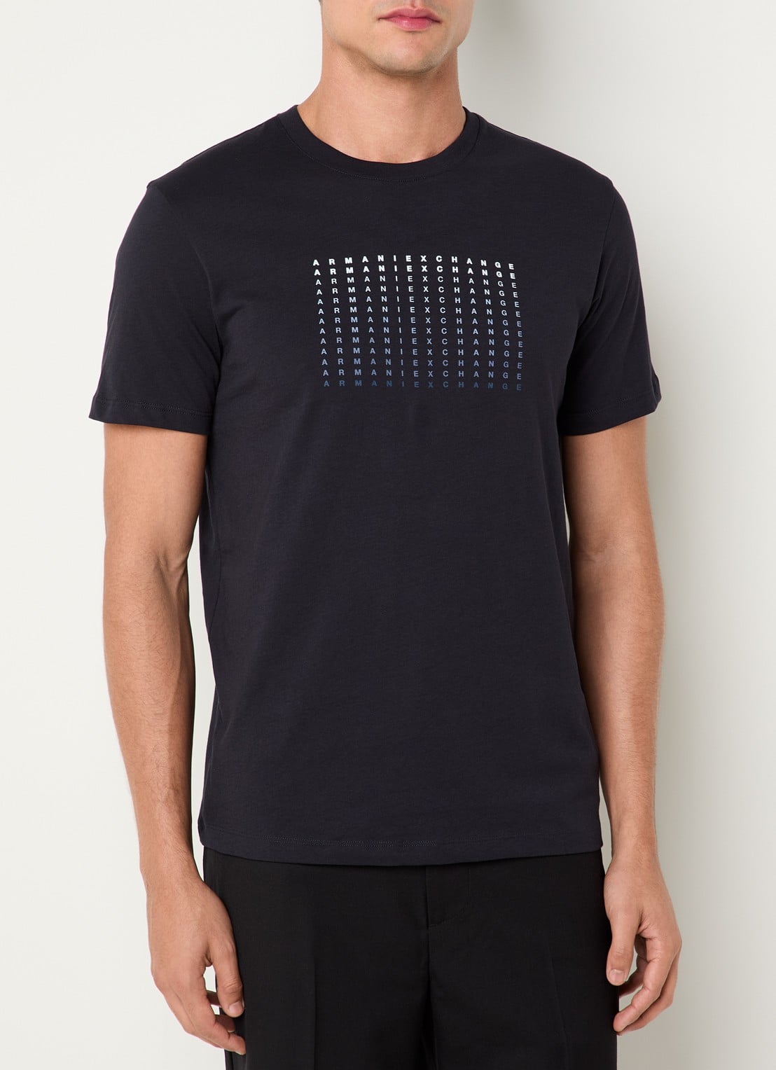 Armani T-shirt met logoprint - detail 4 donkerblauw