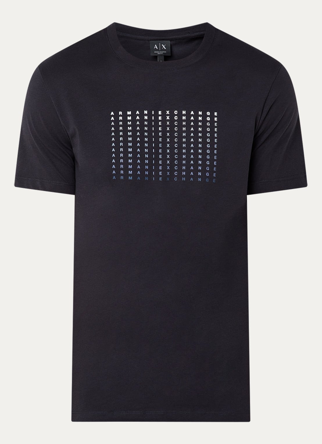 Armani T-shirt met logoprint - voorkant donkerblauw