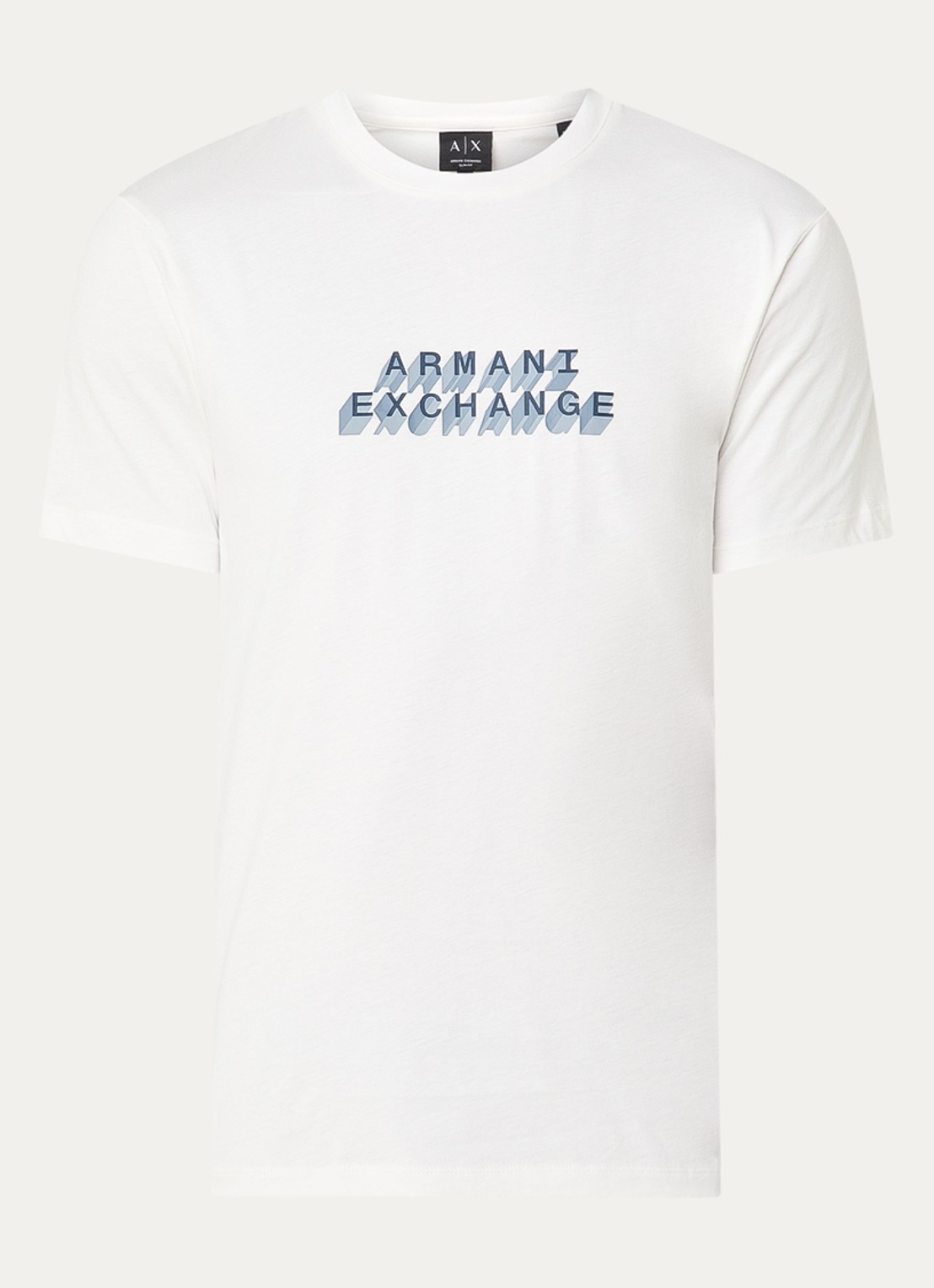 Armani T-shirt met logoprint - voorkant 2 gebroken wit