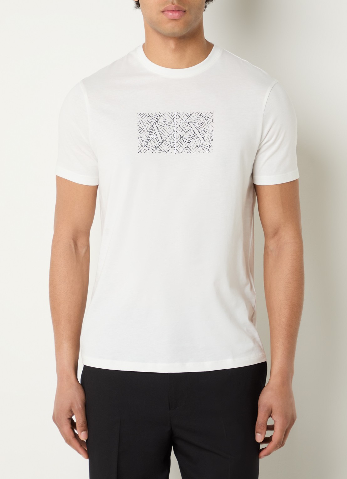 Armani T-shirt met logoprint - detail 4 gebroken wit