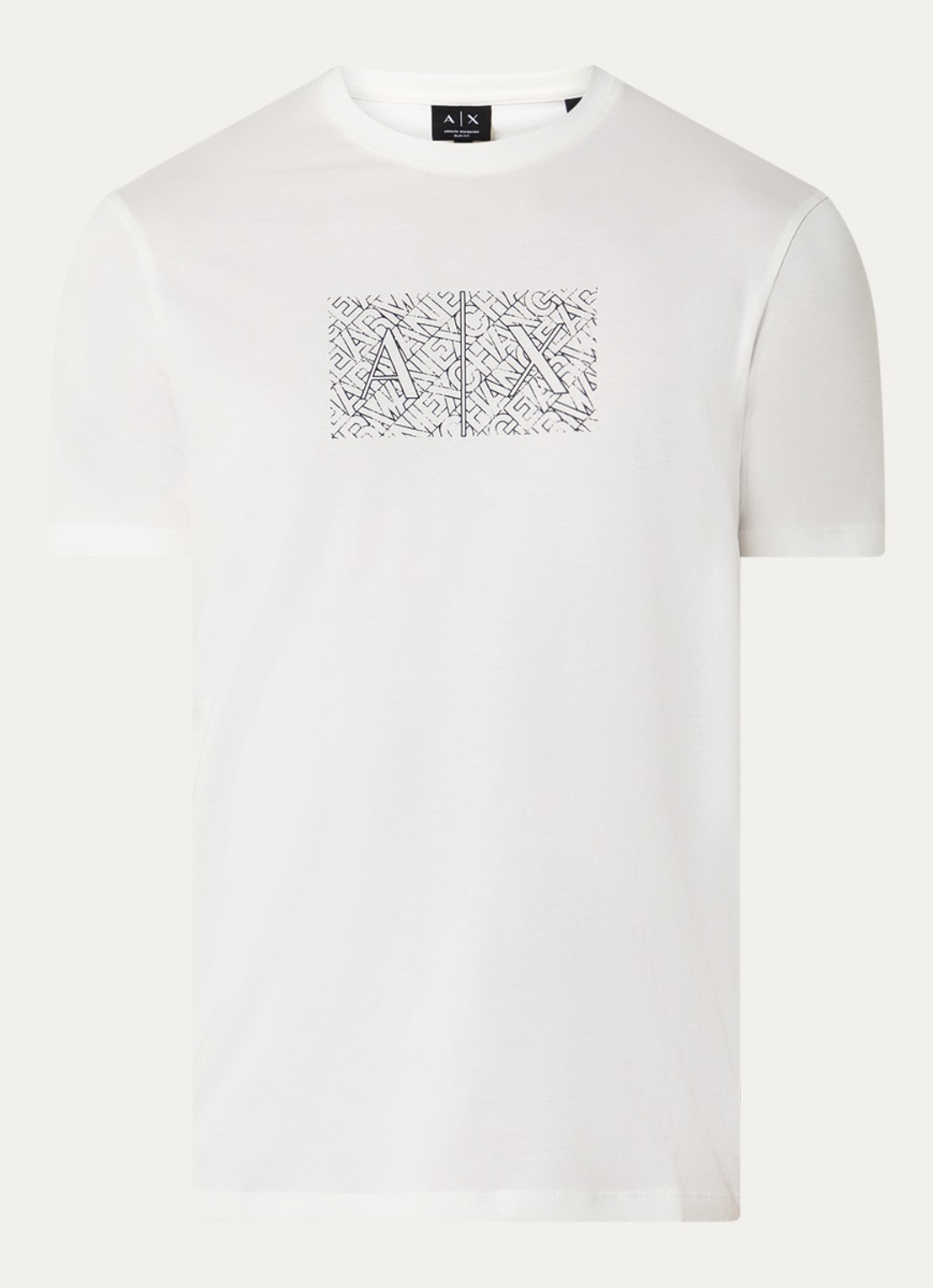 Armani T-shirt met logoprint - voorkant gebroken wit