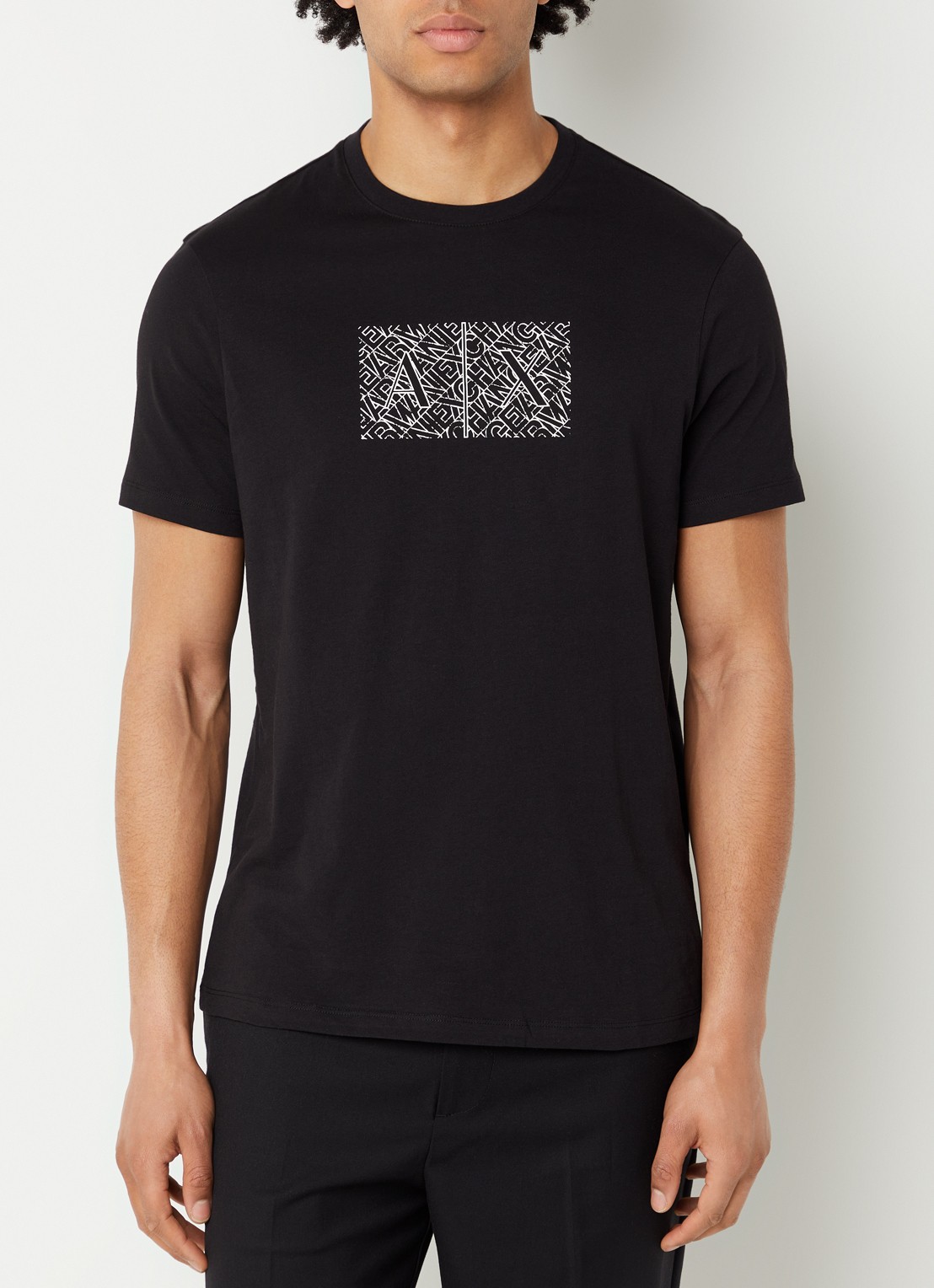 Armani T-shirt met logoprint - detail 3 zwart