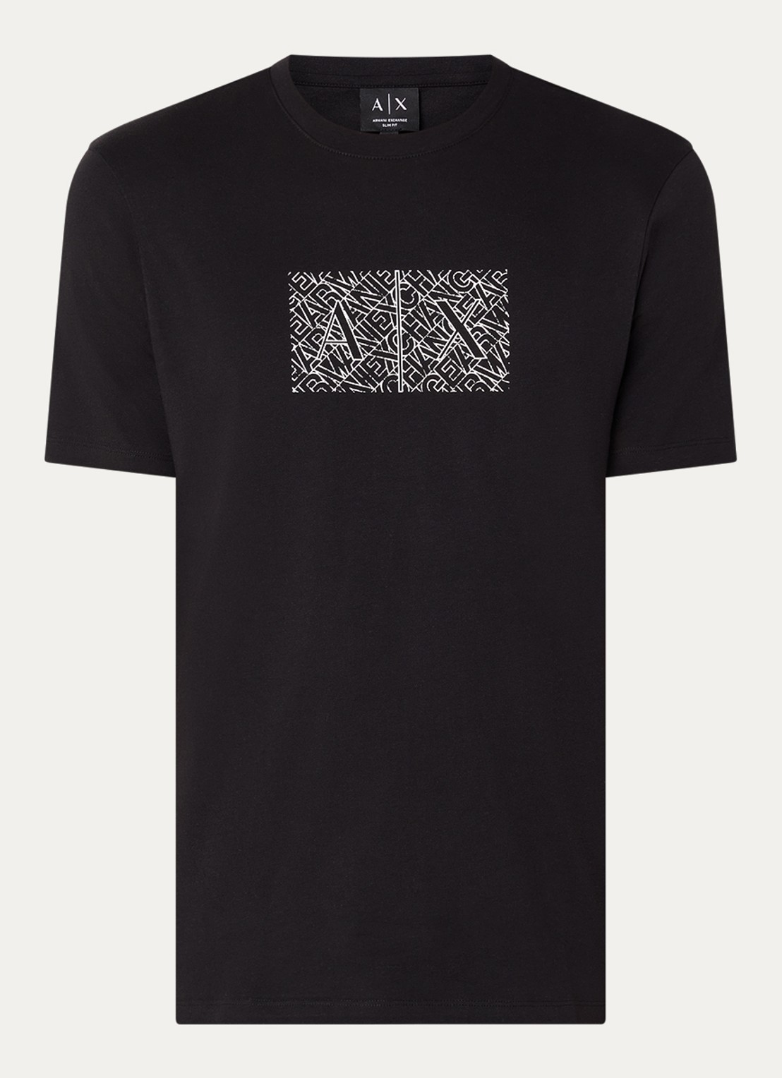 Armani T-shirt met logoprint - voorkant zwart