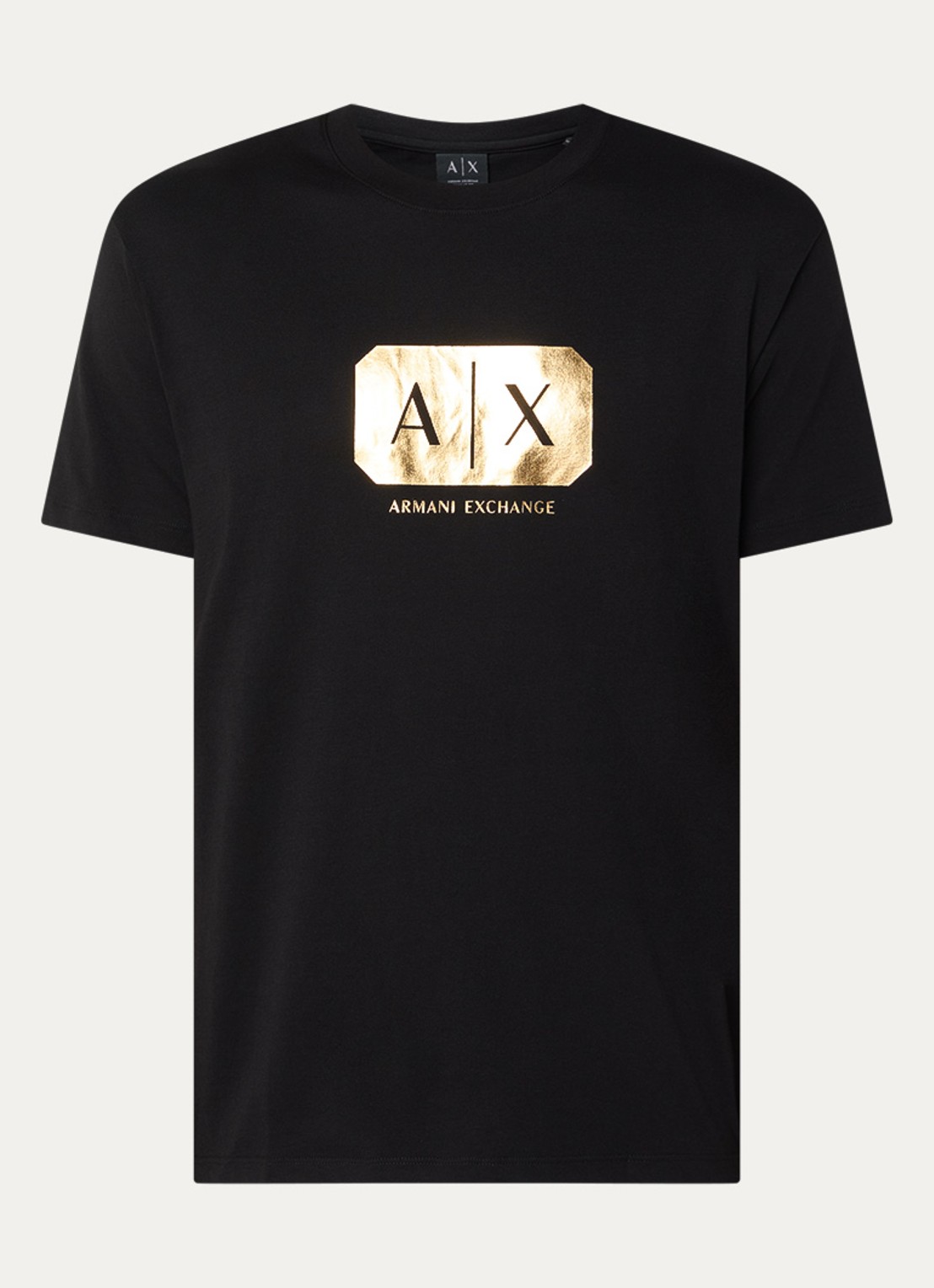 Armani T-shirt met logoprint - voorkant zwart