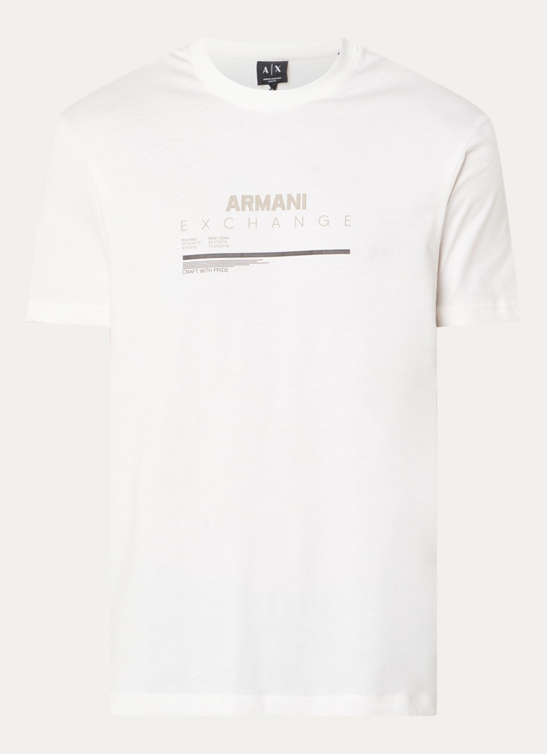 Armani T-shirt met logoprint - voorkant 2 gebroken wit