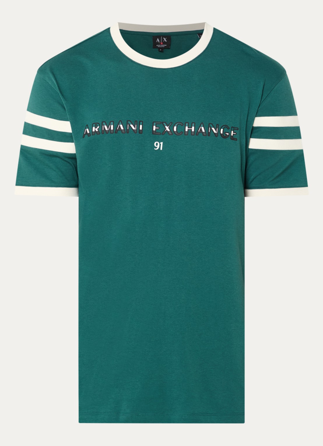 Armani T-shirt met logoprint - voorkant 3 zeegroen