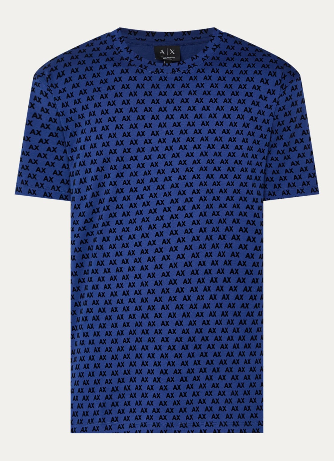 Armani T-shirt met logoprint - voorkant kobaltblauw