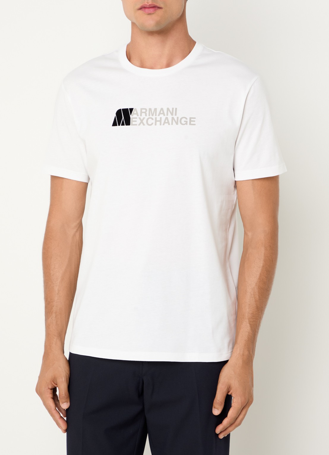 Armani T-shirt met logoprint - detail taupe
