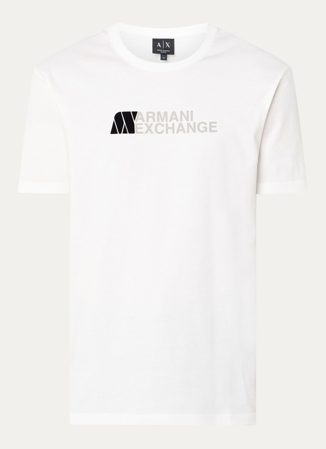 Armani T-shirt met logoprint - voorkant 2 taupe