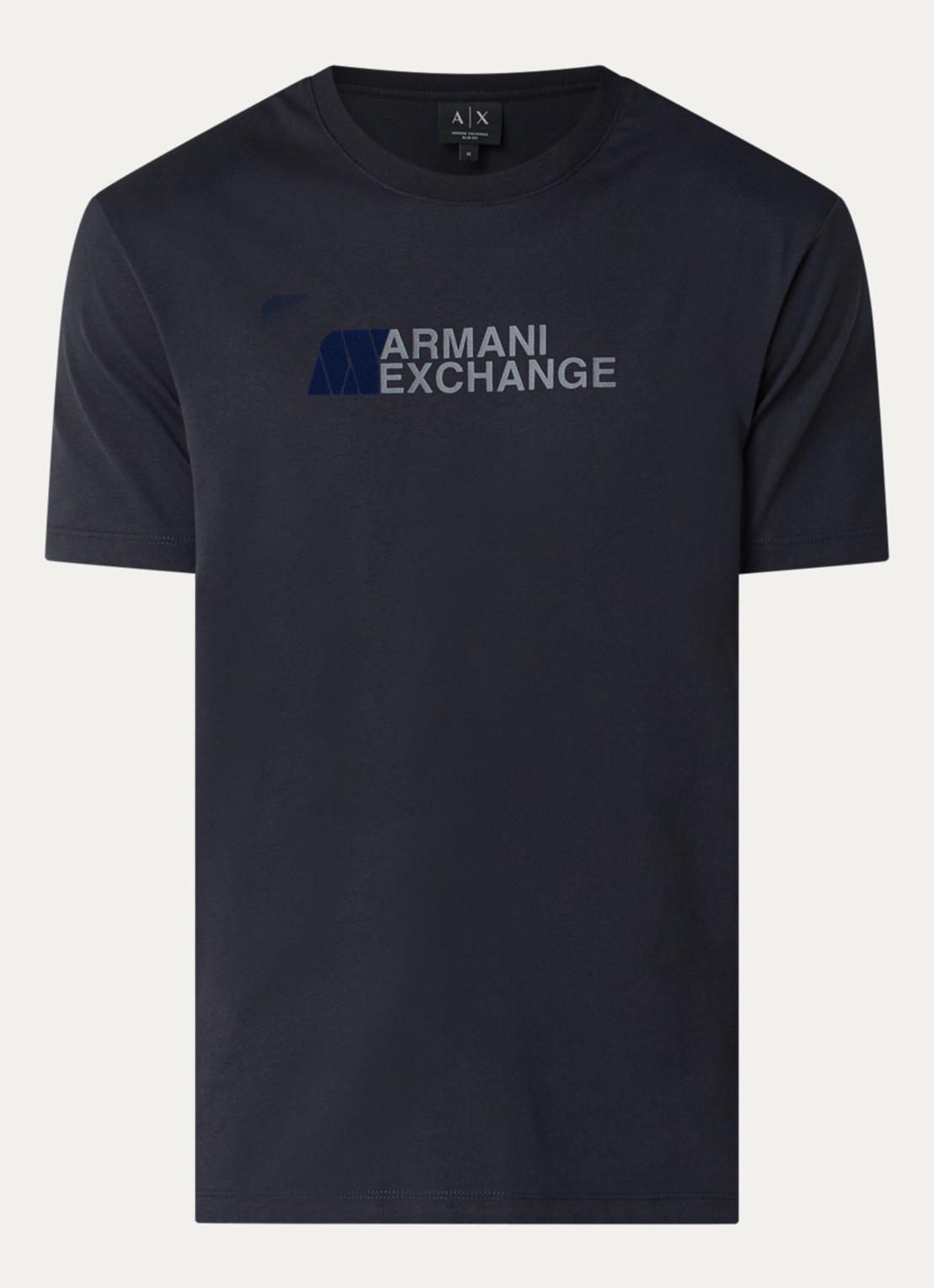 Armani T-shirt met logoprint - voorkant 3 donkerblauw