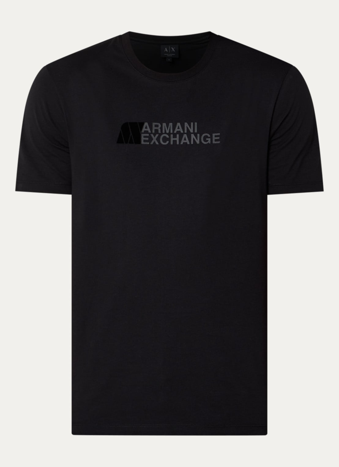 Armani T-shirt met logoprint - voorkant zwart