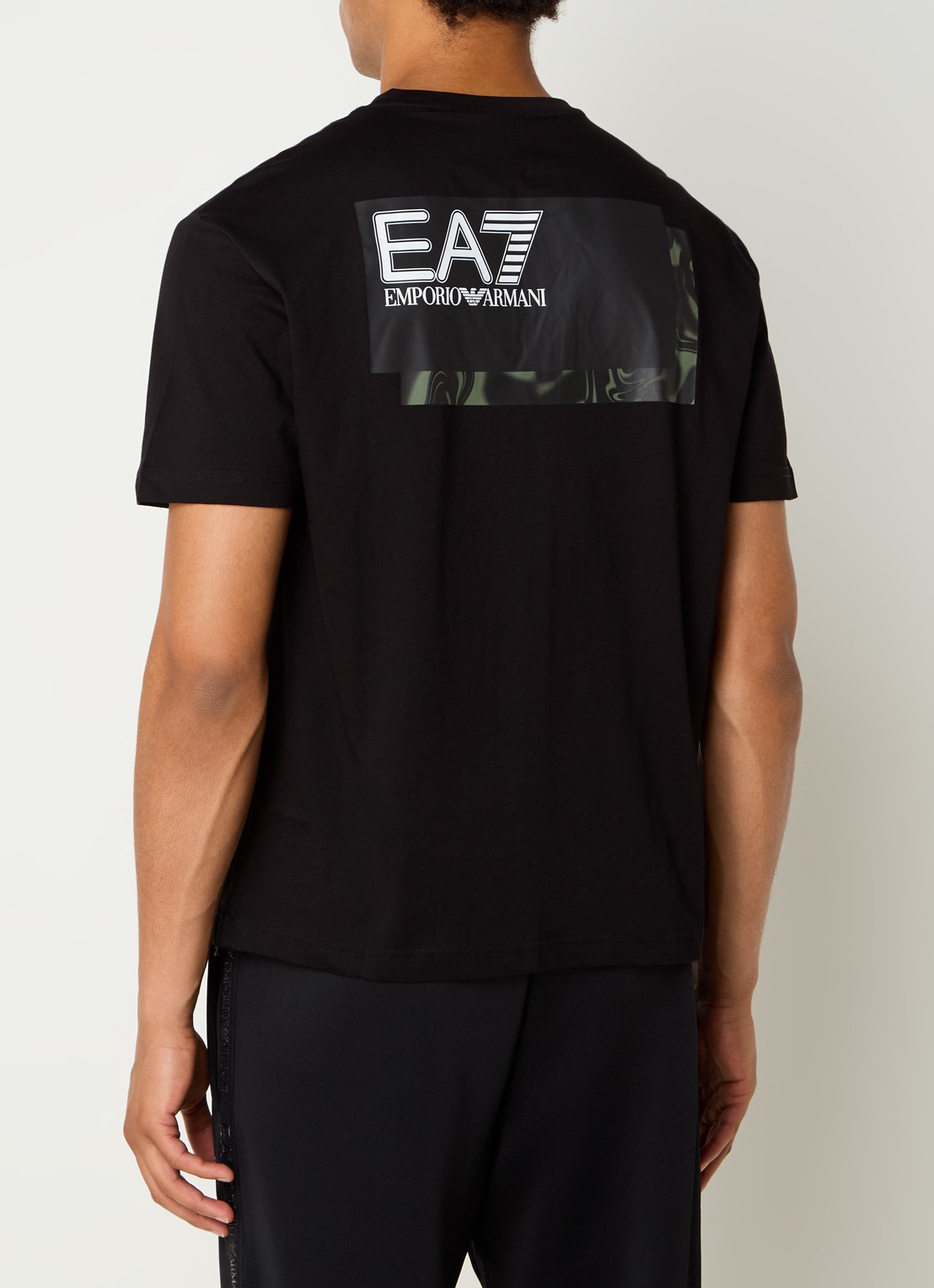 Armani T-shirt met logoprint - detail zwart