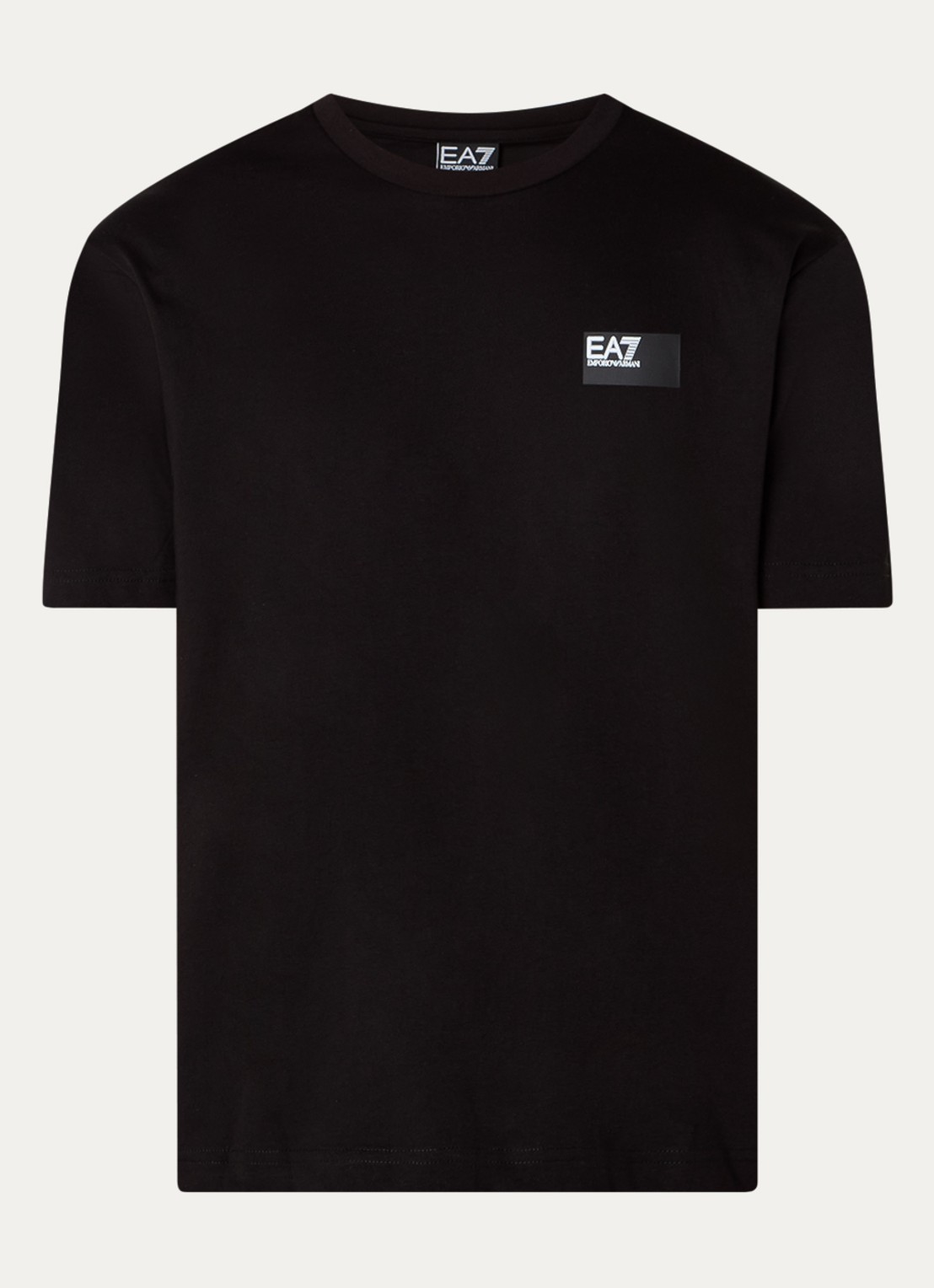 Armani T-shirt met logoprint - voorkant 3 zwart