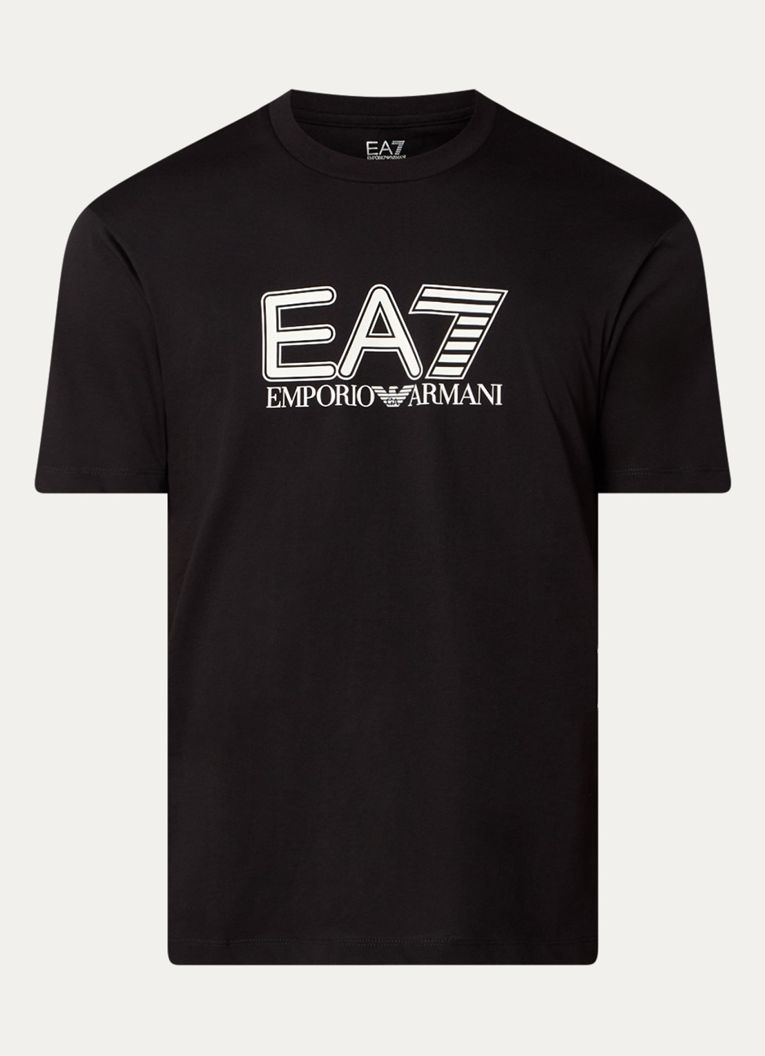 Armani T-shirt met logoprint - voorkant 3 zwart