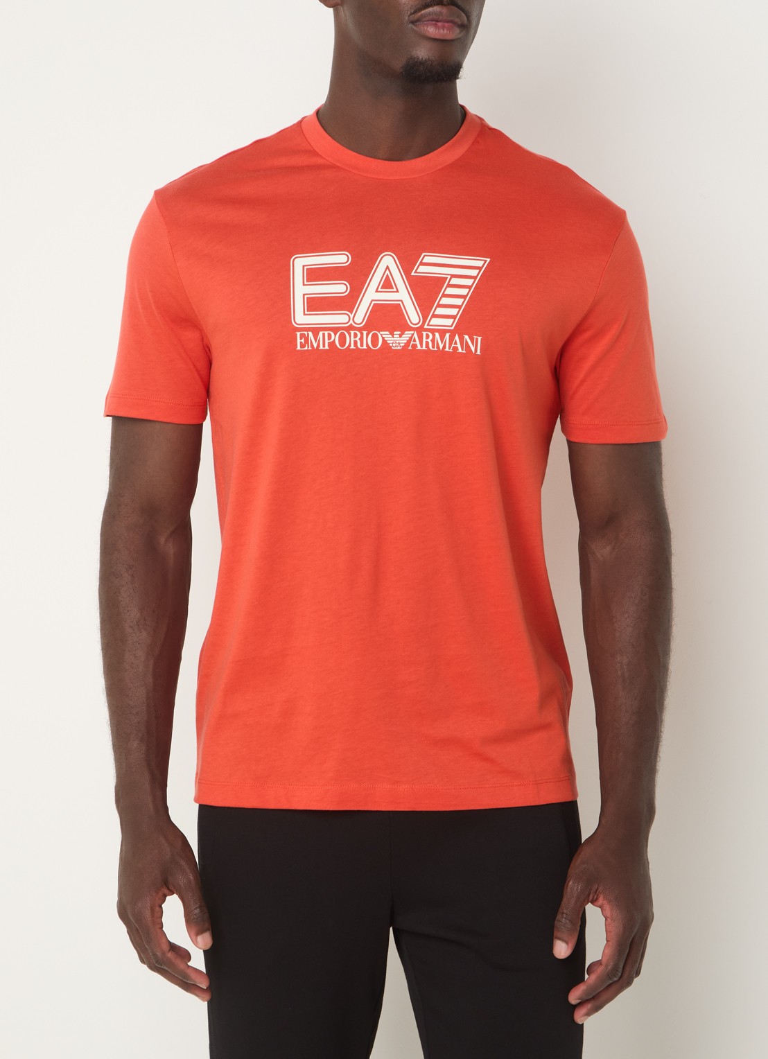 Armani T-shirt met logoprint - detail 2 oranjerood