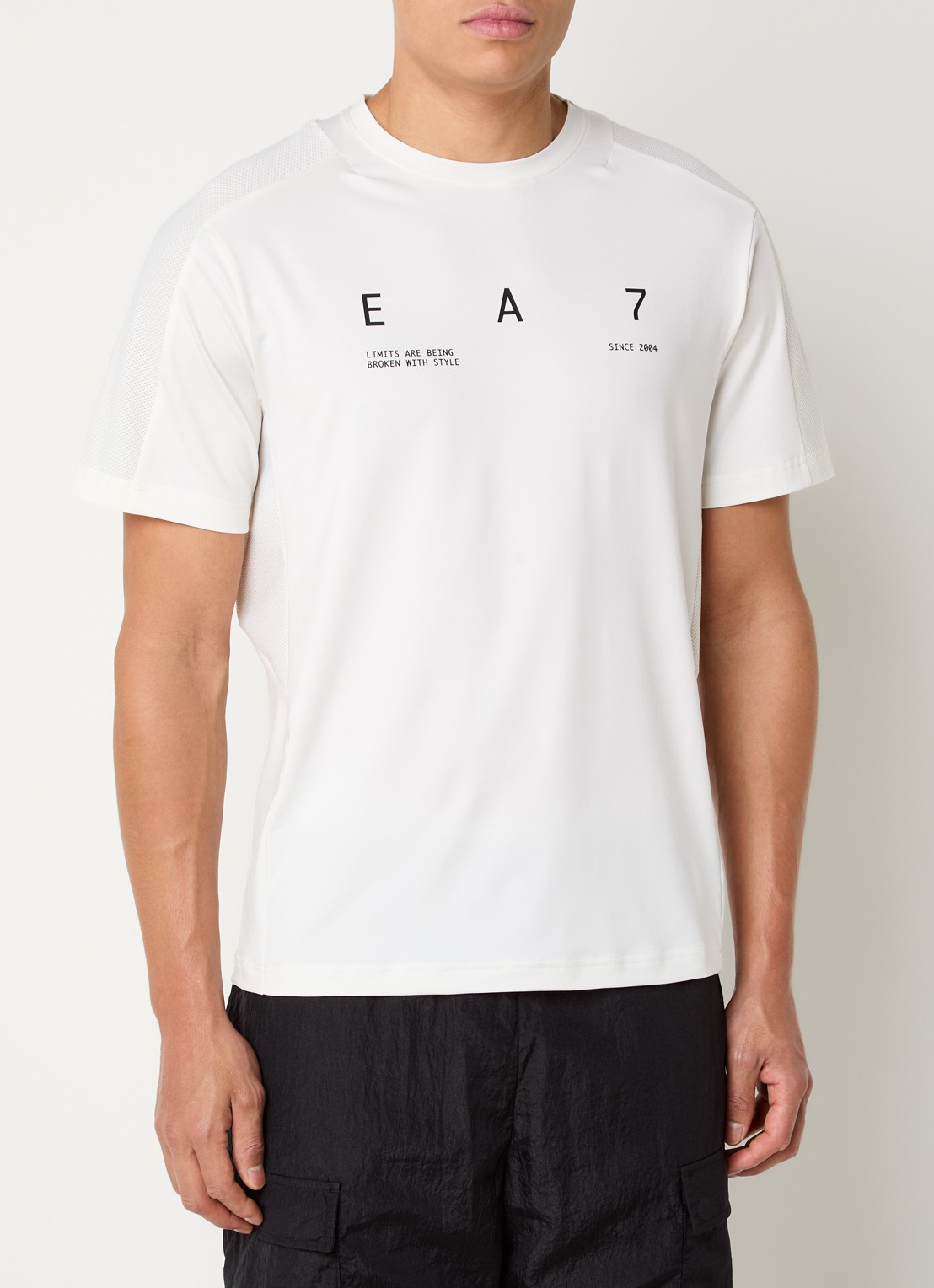 Armani T-shirt met logoprint - detail gebroken wit