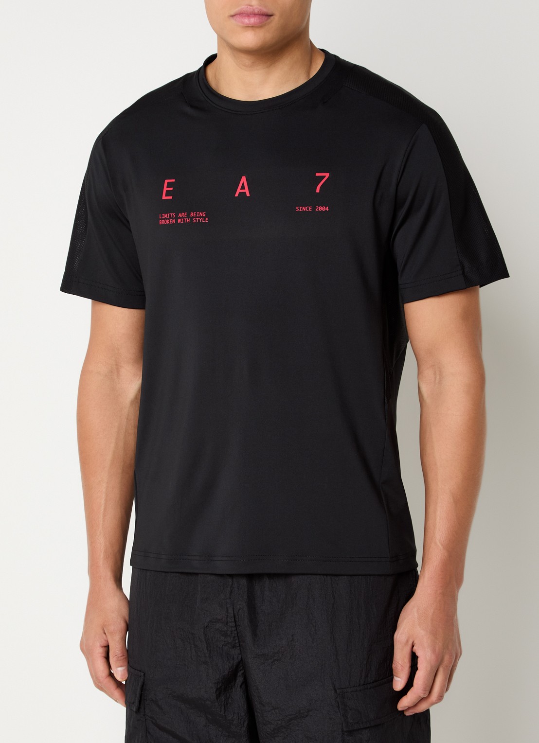 Armani T-shirt met logoprint - detail zwart