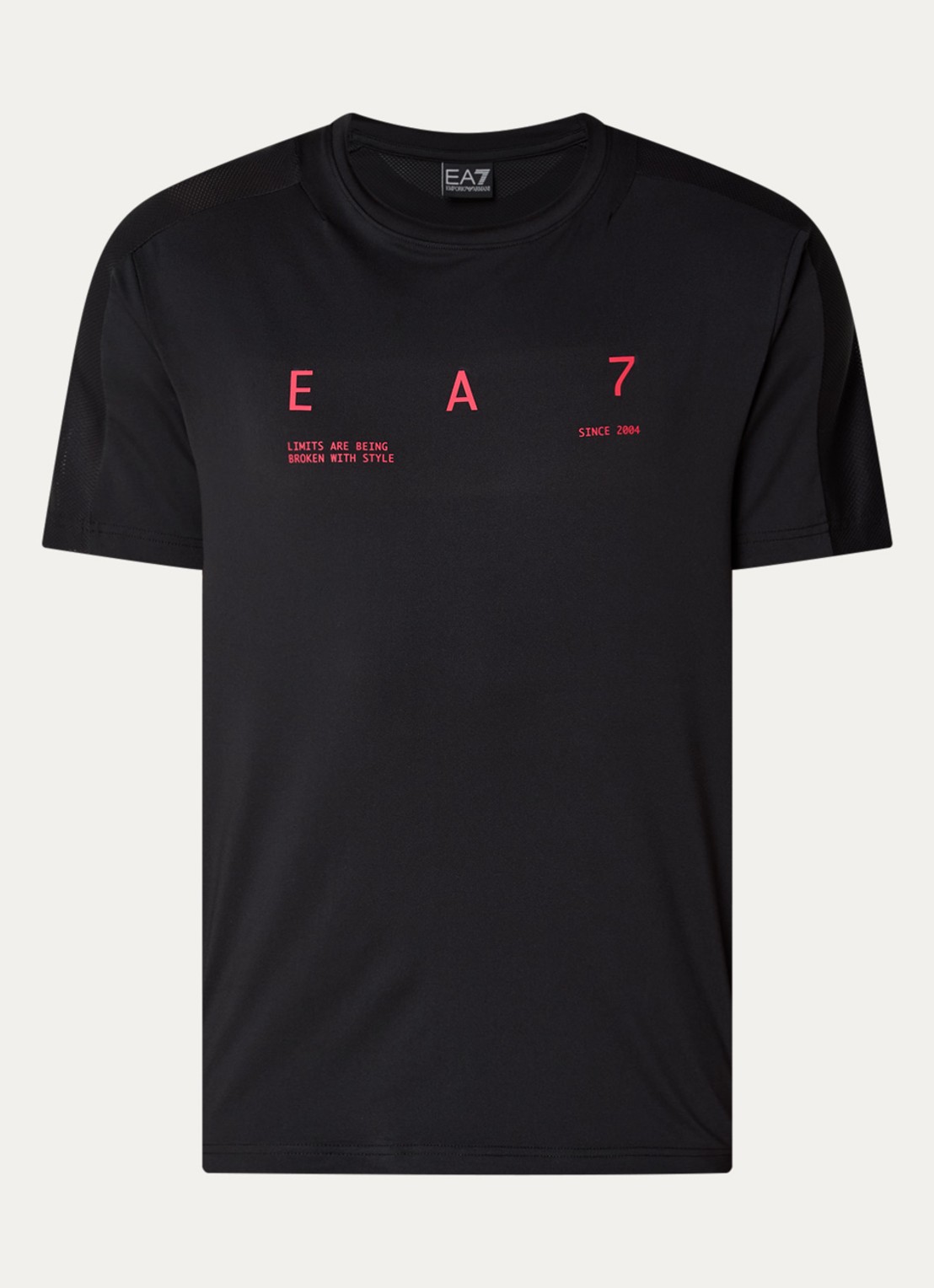Armani T-shirt met logoprint - voorkant 3 zwart