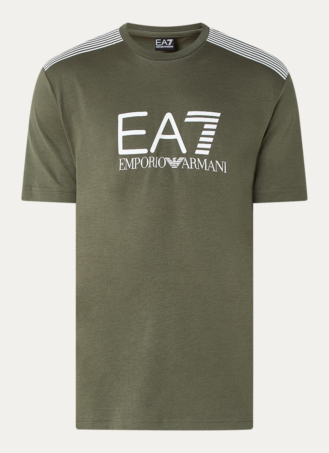 Armani T-shirt met logoprint - voorkant 2 legergroen