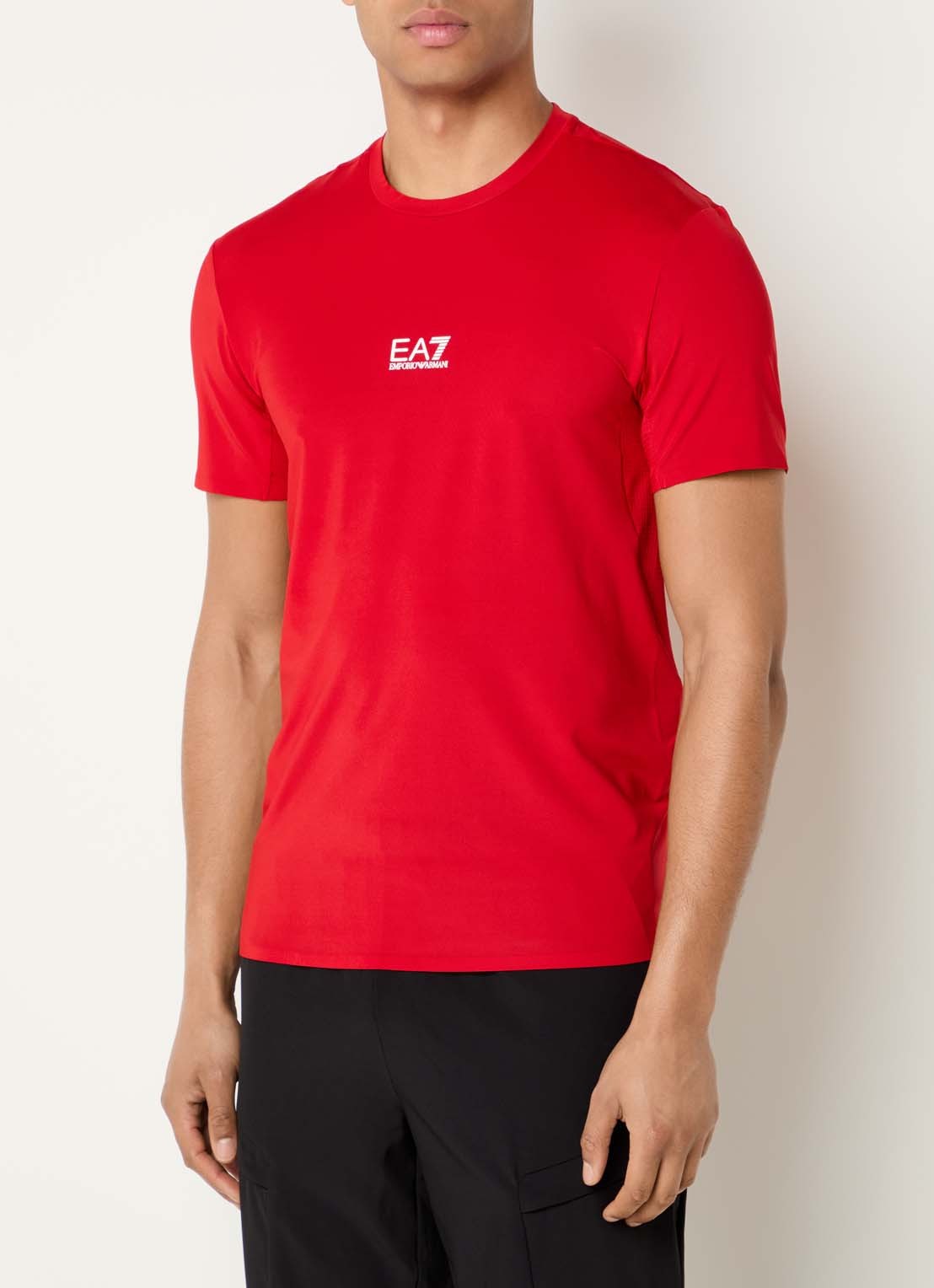 Armani T-shirt met logoprint - detail rood