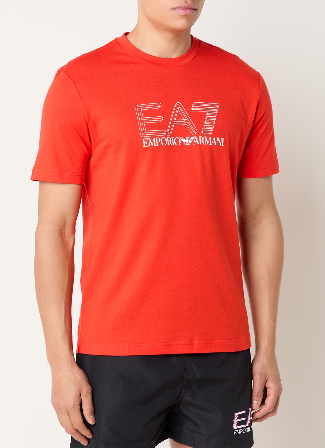 Armani T-shirt met logoprint - detail 4 rood