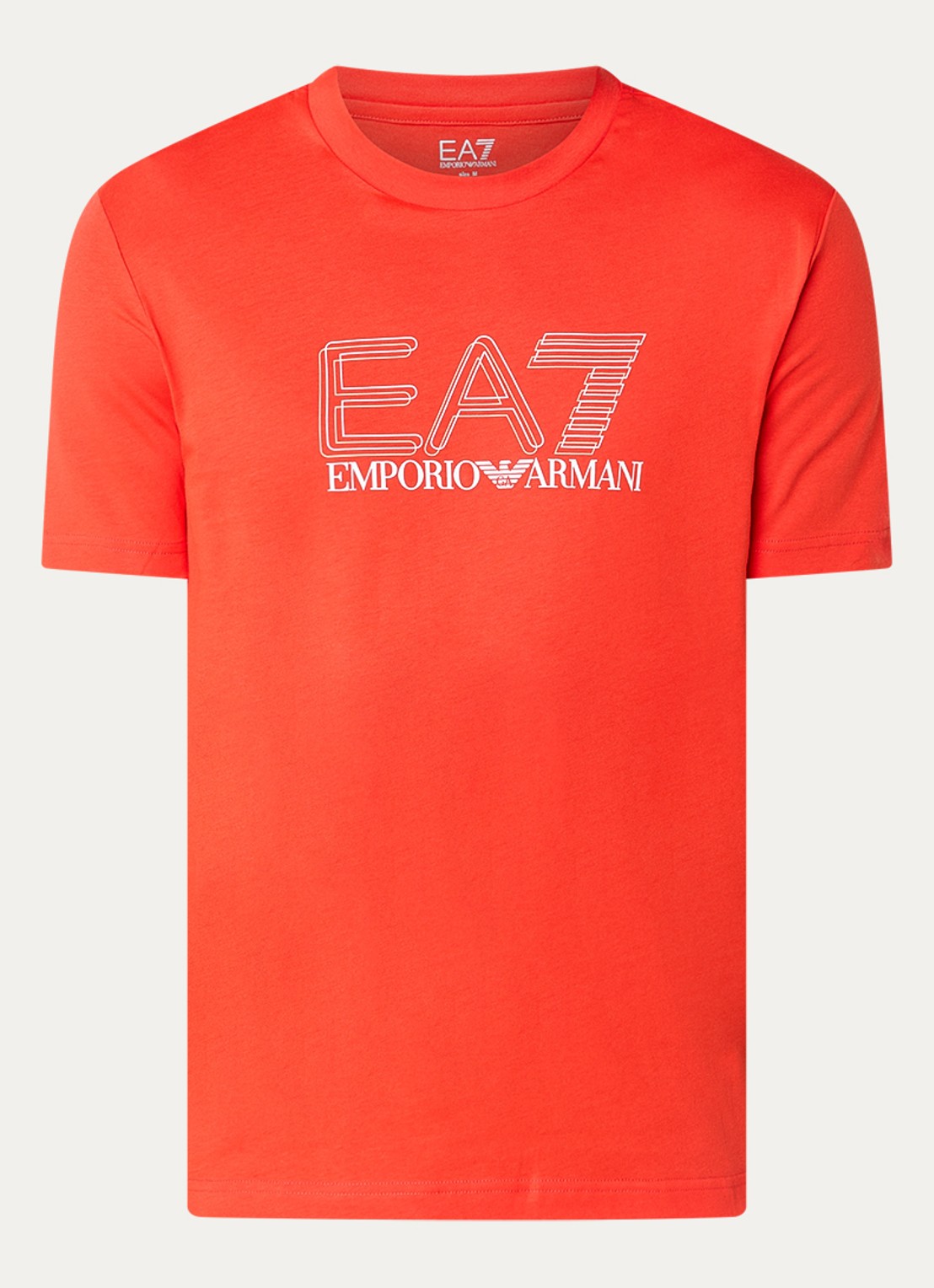 Armani T-shirt met logoprint - voorkant 2 rood
