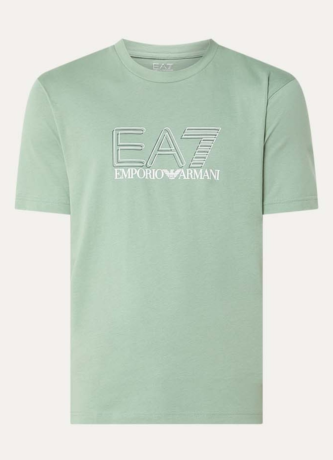Armani T-shirt met logoprint - voorkant mint