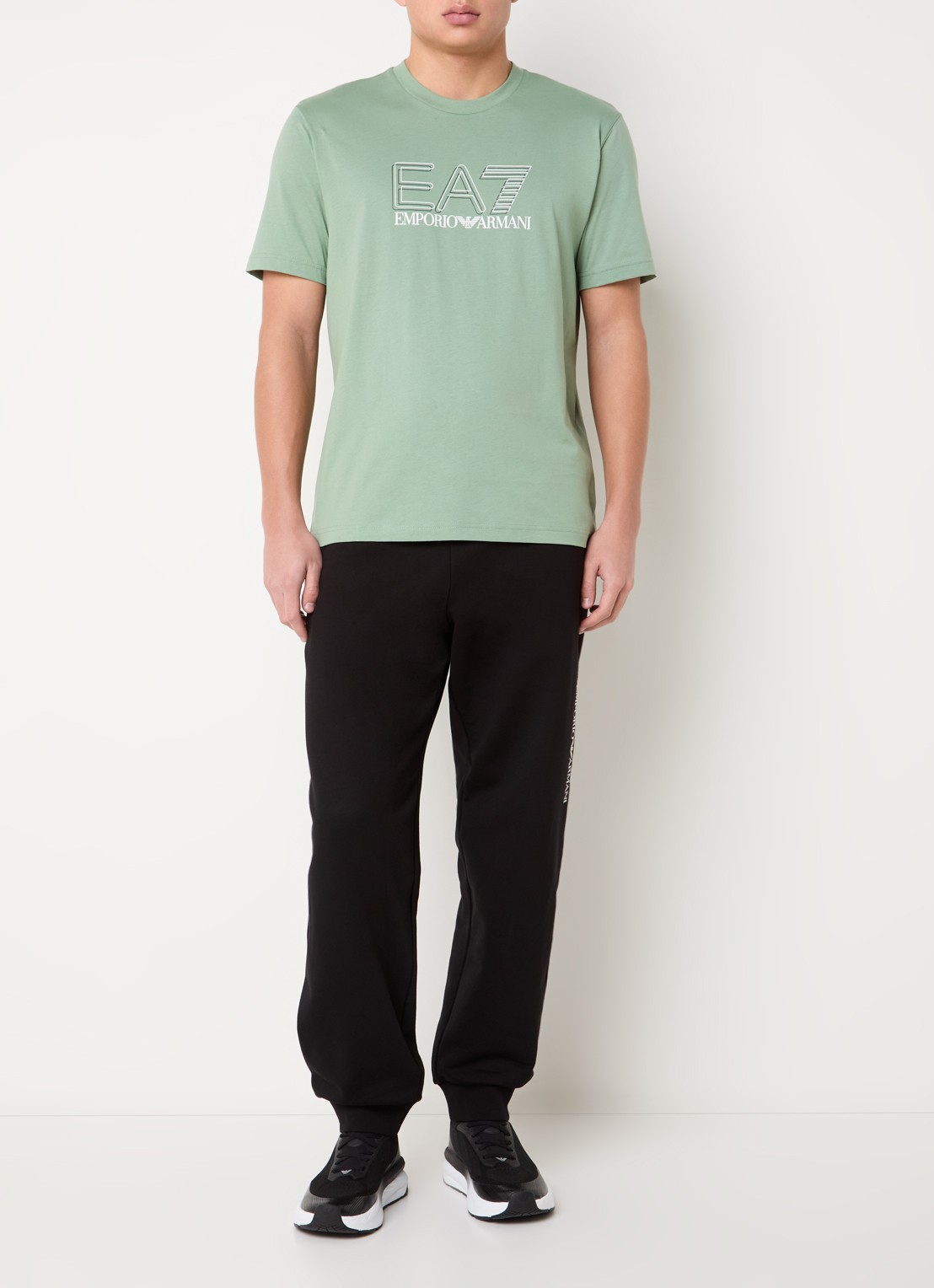 Armani T-shirt met logoprint - voorkant 2 mint
