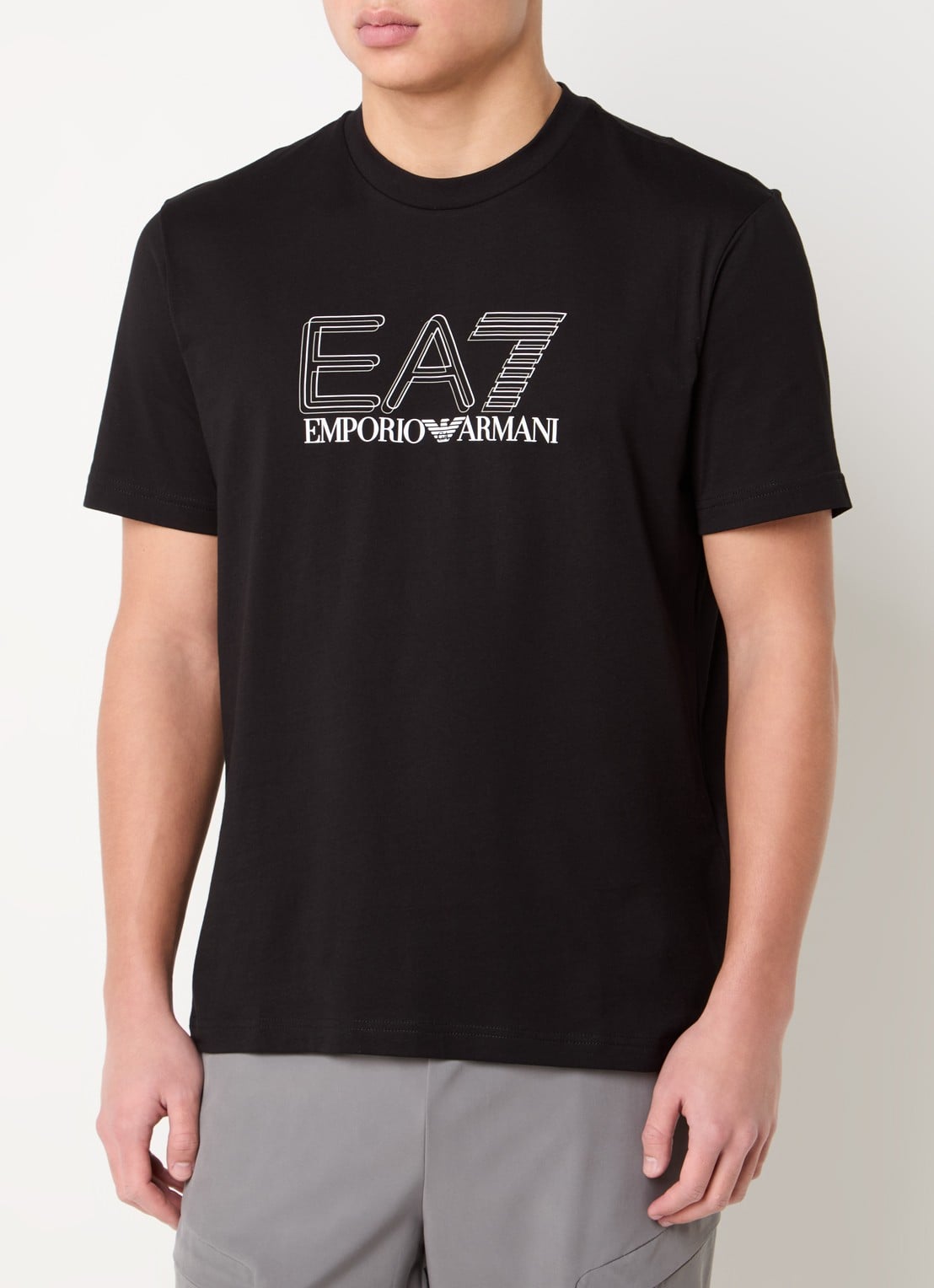 Armani T-shirt met logoprint - detail 3 zwart