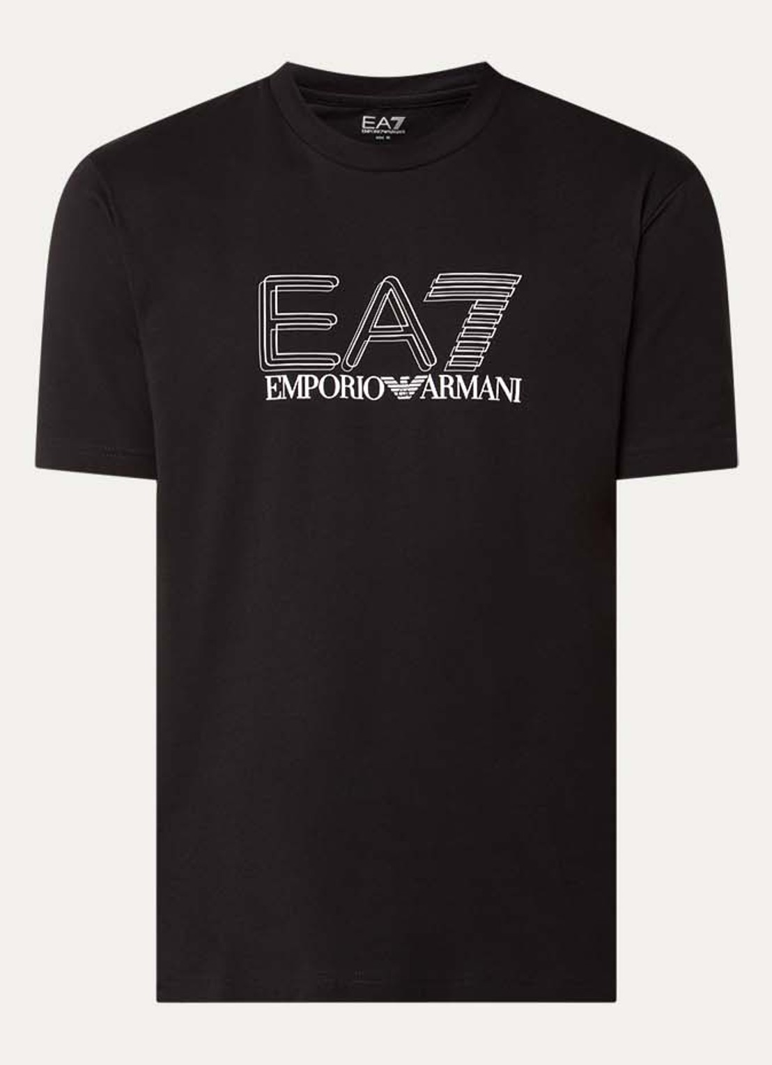 Armani T-shirt met logoprint - voorkant zwart