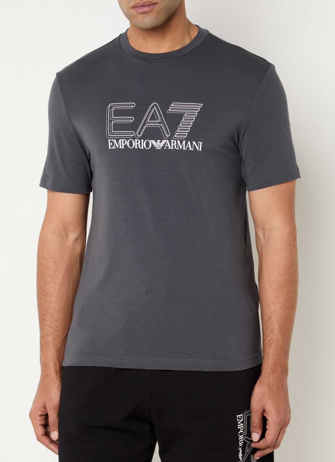Armani T-shirt met logoprint - detail 4 donkergrijs