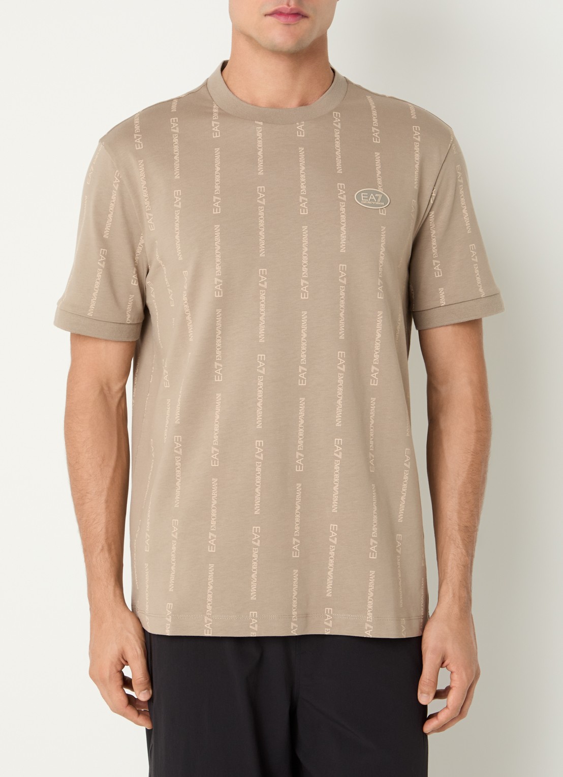 Armani T-shirt met logoprint - detail 4 beige